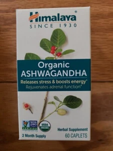Himalaya Organic Ashwagandha For Stress and Boost energy  60 tablets (free ship) - Picture 1 of 2