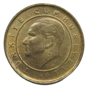 Turkish Coin Turkey 1 Yeni Kurus | President Mustafa Kemal Ataturk | 2005 - 2008 - Picture 1 of 2