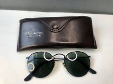 Vintage Ray Ban Driving Sunglasses Bausch & Lomb Black Metal Green Lenses + Case