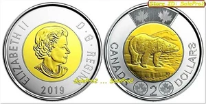 CANADA 2019 CANADIAN POLAR BEAR QUEEN ELIZABETH II TOONIE 2 $ DOLLAR COIN UNC - Bild 1 von 2