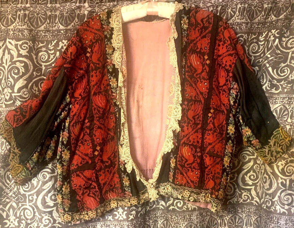Handmade Traditional Palestine Heavily Embroidered Bedouin Jacket Irish Trim - Image 1 of 4