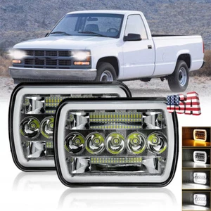 Pair 7x6" 5x7''LED Headlights HI-Lo For Chevy C1500 C2500 C3500 Suburban pickup - Picture 1 of 17