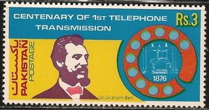 Pakistán #402 (A188) en estado bastante bueno MNH - 1976 3r Alexander Graham Bell, teléfono y marcación - Imagen 1 de 1