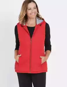 Millers Size 14 Red Jersey Lined Warm Puffer Vest Hoodie GUC - Picture 1 of 8