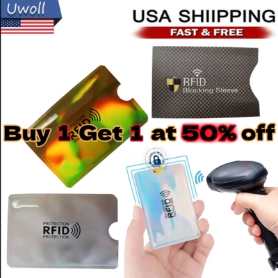 10RFID Blocking Sleeve Credit Card Protector Anti Theft Safety Shield Case Cover - Image 1 of 4