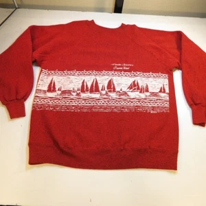 VINTAGE ULTRA SWEATS HUNTER JUNCTION GRUENE TEXAS SWEATSHIRT Mens XL Red  - Picture 1 of 5