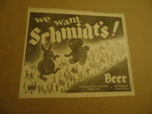Schmidt's Beer PHILADELPHIA PA 1936 Zeitungsanzeige - Bild 1 von 1