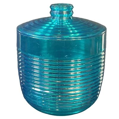 Cubo de hielo acanalado acrílico vintage MCM Majestic Teal Beehive  Foto 1 de 4
