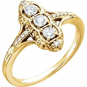 Anillo de diamantes de 3 piedras en oro amarillo de 14 K (1/3 quilates) tw.) - Imagen 1 de 2