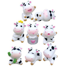  8 Pcs Decorations for Car Farm Animal Figurine Ornaments Resin Cow