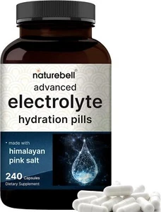 NatureBell Advanced Electrolyte Hydration Pills, 240 Capsules, No Sugar, Non-Gmo - Picture 1 of 6