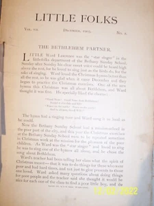 Little Folks - Illustrated Monthly For Youngest Readers -Dec 1903 Stories, Ads - Picture 1 of 9