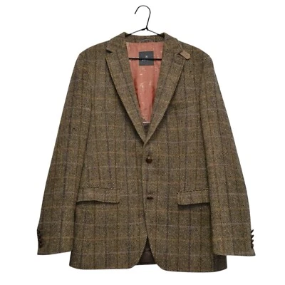 Barutti x Harris Tweed 100% Virgin Wool Check Plaid Blazer Sport Coat - Image 1 of 4