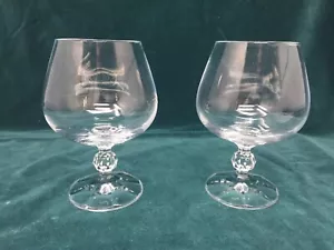 Set di 2 snifter brandy in cristallo CLAUDIA Boemia con stelo sfaccettato - Foto 1 di 10