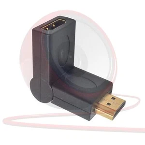 Adaptador ajustable de ángulo recto HDMI. Operación de 90 a 180 grados, giratorio - Imagen 1 de 2