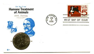 1307 Tratamiento humano de animales, cubierta de sellos artesanales, CCC, con inserto, FDC - Imagen 1 de 1