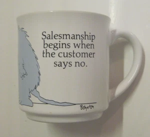 Sandra Boynton Mug -Salesmanship Begins When The Customer Says No-Vintage Japan - Picture 1 of 7
