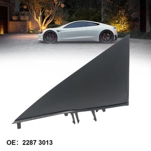 New Triangular Plate For Rearview Mirror For Tesla Model 3 Gloss Black - Picture 1 of 8