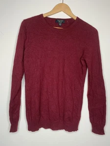 Charter Club Luxury Women Medium Sweater Scoop Neck Burgundy Red Cashmere - Picture 1 of 15