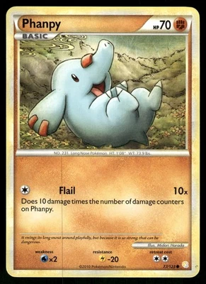 2010 Heavily Played Pokemon Phanpy 77/123 HeartGold & SoulSilver - Image 1 of 3
