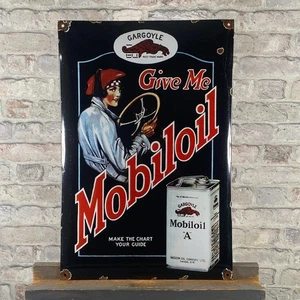 MOBILOIL Enamel Sign 23.6x15.7" (60x40cm) Nice Rare Motor Oil Garage Metal Decor - Picture 1 of 20