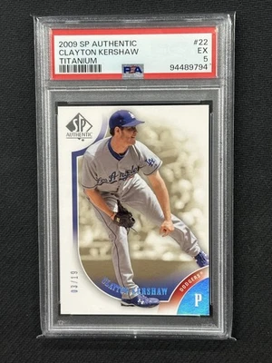 Clayton Kershaw 2009 SP Authentic Titanium Foil PSA 5 Dodgers #22 3/19 - Image 1 of 2