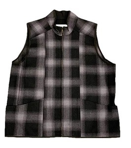 Stormy Kromer Vest Men’s XL Black and Gray Plaid Wool Blend Ironwood, MI USA - Picture 1 of 13