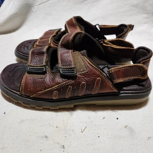 Sandalias cómodas Earth Shoe Highlander de cuero marrón para hombre talla 11  - Imagen 1 de 13