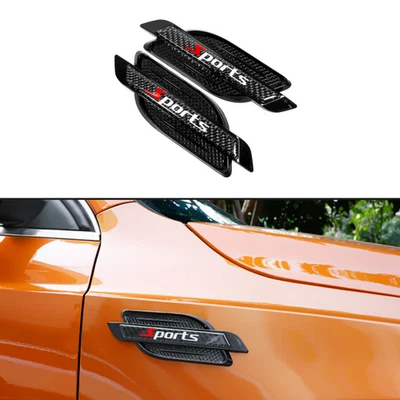 Car Hood Air Flow Intake Side Fender Vent Trim Sports Carbon Fiber Styling Decal - Image 1 of 4
