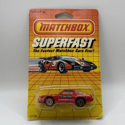 Vintage 1985 Matchbox Superfast SF-22 Carter Goodyear Camaro Iroc Z-28 - Image 1 of 4