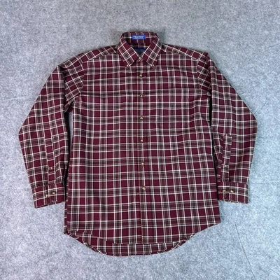 Pendleton Shirt Mens Small Red Purple Plaid Worsted Wool Button Up Sir Pendleton - Image 1 of 4
