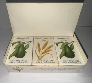 NEW CRABTREE & EVELYN AVOCADO & WHEAT GERM OIL SOAP 3 X 100g BARS VINTAGE 1984 - Picture 1 of 1