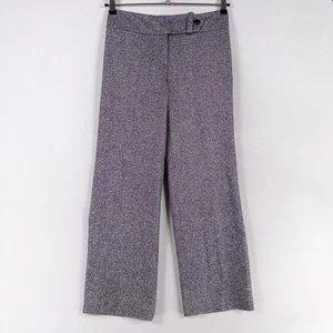 Vintage Talbots Pants 4 PETITE Black White Woven Tweed Wide Leg Lined Career - Picture 1 of 9