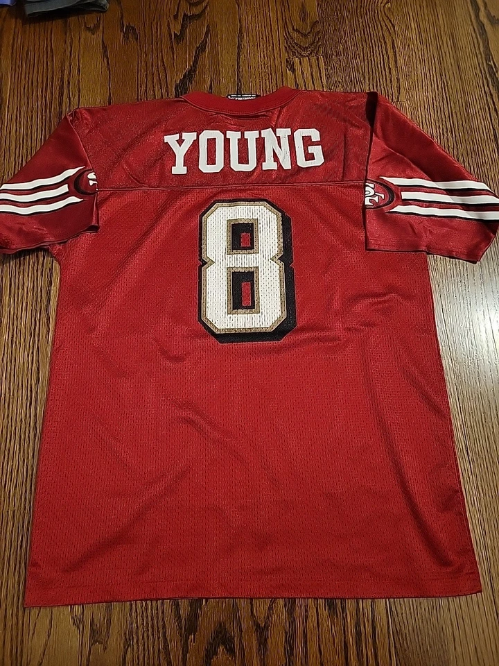 史蒂夫·杨 旧金山 49 人队 NFL 足球球衣 青少年 大号 14-16 男孩 孩子  — 第 1/4 张图片