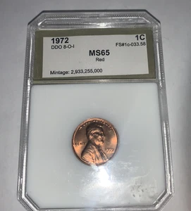 1972 Doubled Die Obverse # 8 Lincoln Cent - pci graded ms 65 red - Picture 1 of 12