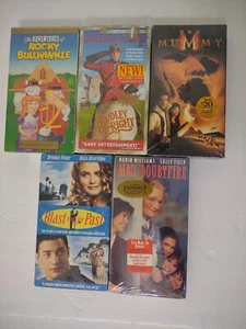NEW VHS The Mummy Dudley Do Right Blast From The Past Mrs. Doubtfire Bullwinkle  - Imagen 1 de 15