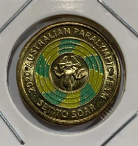 2020 Australia 2 Dollars - Tokyo Paralympics - Set to Soar Coloured Coin - Picture 1 of 3