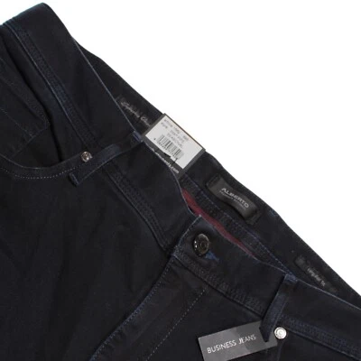 Alberto 全新带标签 5 口袋牛仔裤尺寸 35 美国烟斗深蓝色棉混纺 — 第 1/4 张图片