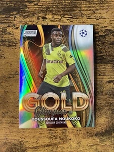 2022-23 Stadium Club Chrome Glimpses Of Gold GG-YM Youssoufa Moukoko Dortmund - Picture 1 of 2