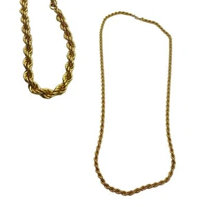 Vintage Monet Womens Twist Rope Necklace 15 in Long Gold Tone Costume Jewelry - Picture 1 of 7