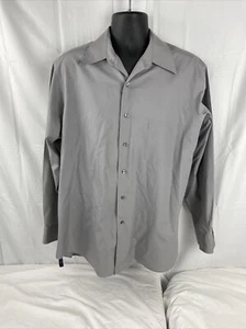 Izod Size 16 1/2 33/35 Men Casual Button Up Long Sleeve Shirt Gray - Picture 1 of 4