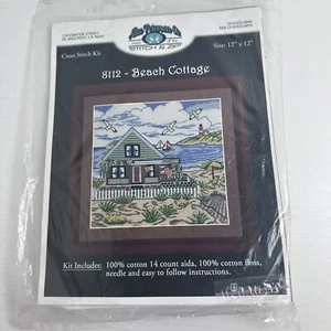Alice Peterson Co Cross Stitch Kit 8112 Beach Cottage 12x12 Coastal Decor - Picture 1 of 5