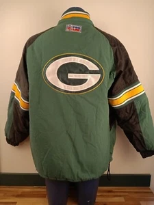 Vintage PRO LINE Green Bay Packers NFL Pullover Winter Coat Men's LARGE  - Picture 1 of 6