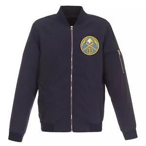 NBA Denver Nuggets JH Design Lightweight Nylon Bomber Jacket Navy - Bild 1 von 3