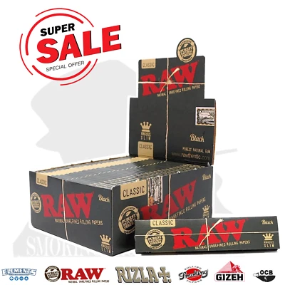 RAW Cartine  Black King Size Slim – Ultra Sottili Naturali – 50 Librettii - Image 1 of 2