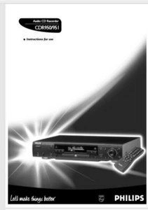 Philips CDR 950 951 Audio CD Player Recorder Operating Instruction USER MANUAL - Picture 1 of 1