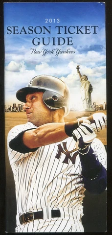 2013 New York Yankees Ticket and Information Fan Guide Derek Jeter on Cover Cover