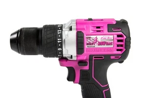 Taladro inalámbrico sin llave de 1/2 pulgada de iones de litio de 20 voltios, rosa - Imagen 1 de 8