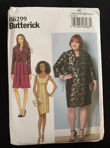 Butterick B6299 Chaqueta Recortada Princesa Costura Forrada Vestido PLUS Talla 18 20 22 24 - Imagen 1 de 2