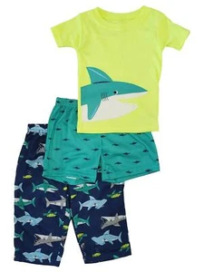 Carters Infant Baby Toddler Boy Shark Ocean Sea Life Print 3 Pc Pajama Set 18M - Picture 1 of 1